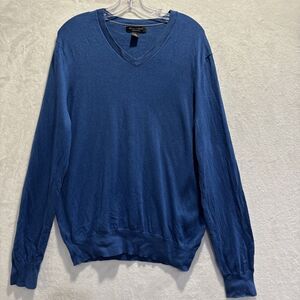 Banana Republic Luxury Blend Men's Silk Cotton Cashmere Blue Sweater Size Large